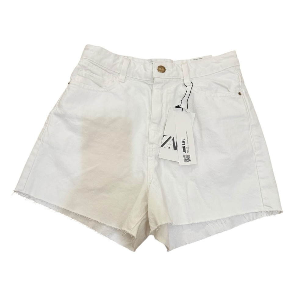 Zara Women's Crisp White Jean Shorts
